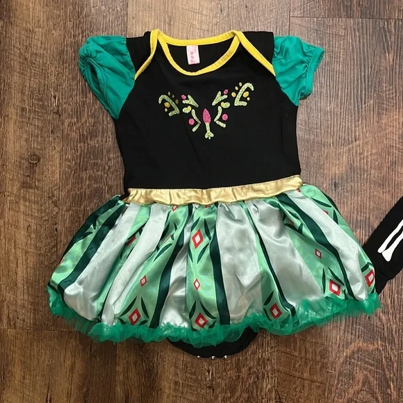 12-24M Halloween Bundle - Frozen Dress, Pumpkin Dress, Skeleton Jams, Tutu Dress - Picture 2 of 5